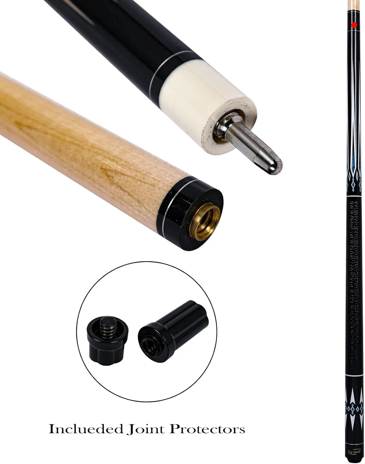 Pool Cue Stick Low Deflection Shaft Billiard Cue Stick with Hard Case 19-20 oz Professional Pool Stick