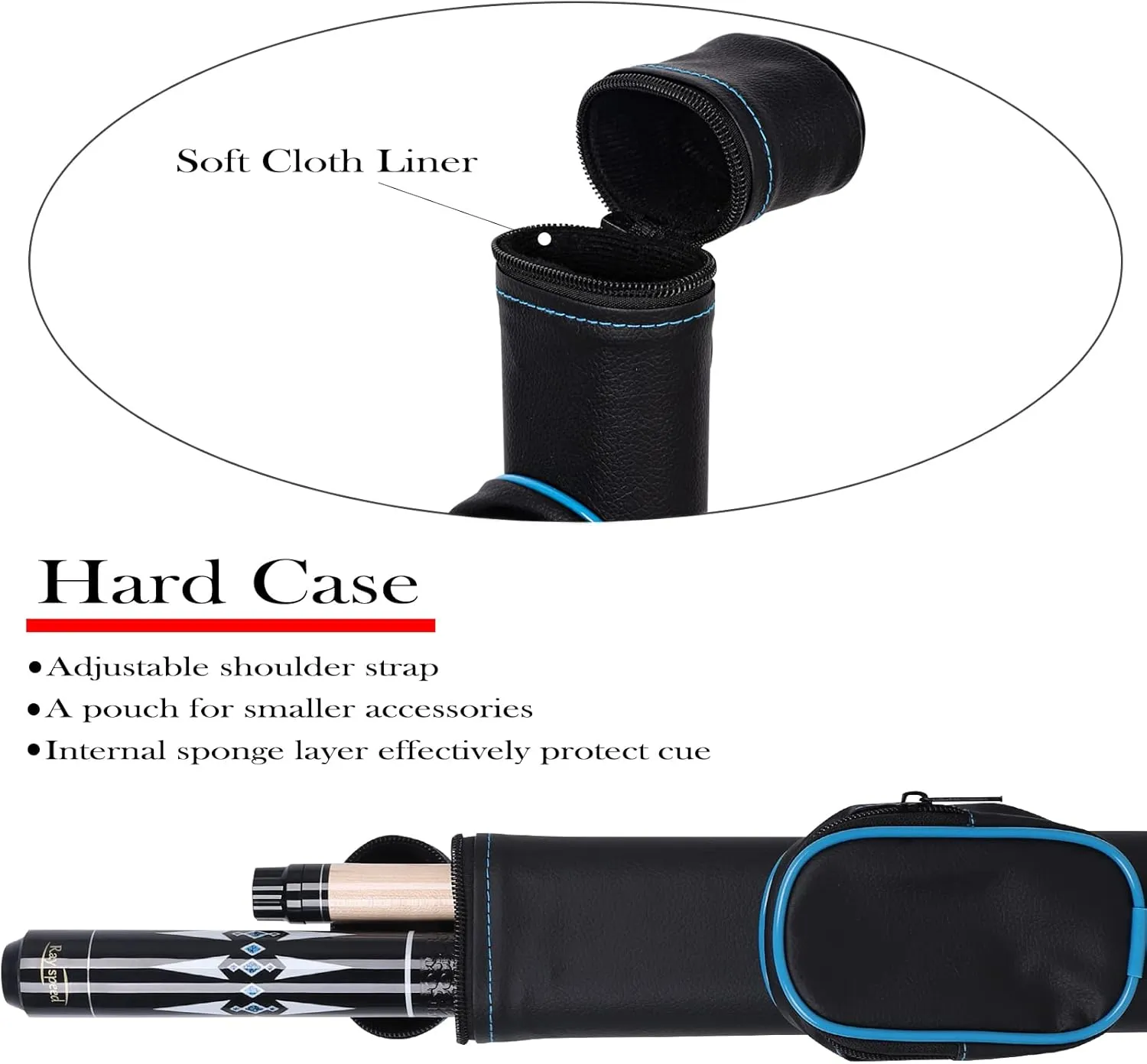 Pool Cue Stick Low Deflection Shaft Billiard Cue Stick with Hard Case 19-20 oz Professional Pool Stick