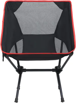 Portable Folding Chair for Camping, Backpacking Chair wiith Side Pocket, Ultralight & Compact, 100 kg Capacity, Foldable Camp Chair for Travel, Beach, Garden, Picnic,Black a