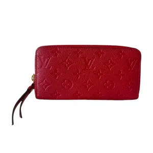 PRE-OWNED LV Red Monogram Empreinte Zippy Long Wallet