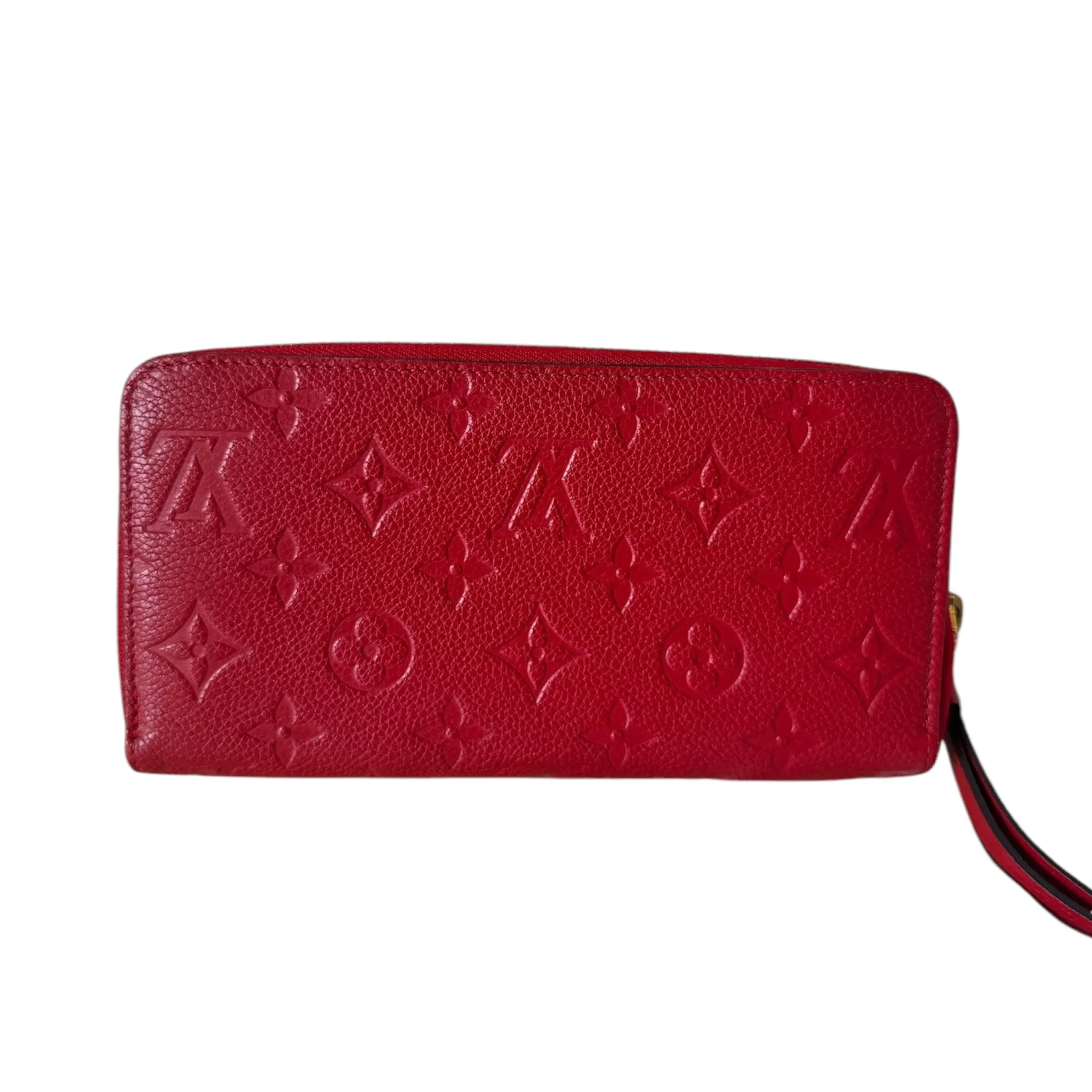 PRE-OWNED LV Red Monogram Empreinte Zippy Long Wallet