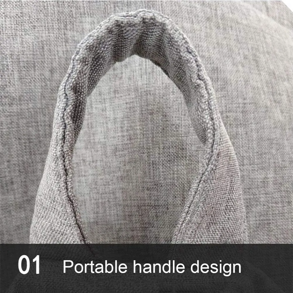 Premium Linen Cover Bean Bag Cover, Bean Bag Chairs Sofa Cover Solid Color Simple Design Seat Recliner Outdoor and Indoor Lazy Lounger, with No Filling,Khaki,L
