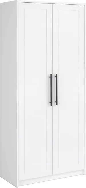 Prepac Elite Premium Home Storage Cabinet with Doors and Shelves, White Storage Cabinet, Bathroom Cabinet, Pantry Cabinet with 5 Shelves 16" D x 32" W x 72" H