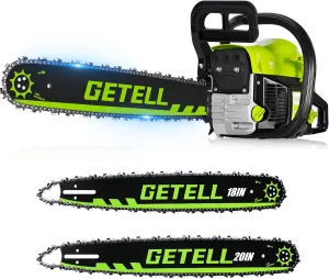 Professional 58cc Gas Powered Chainsaw with Quick-Switch Dual Bars (18/20 Inch), Time-Saving Tree Cutting System with Easy-Start & Pro Safety Features (G335 PRO)