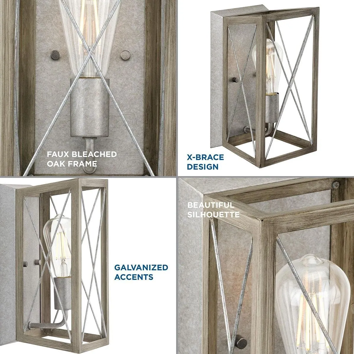 Progress Lighting P710012-141 Briarwood Wall Sconces, Galvanized Finish