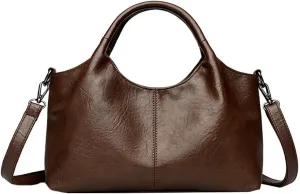 PU Leather Crossbody Bag Women Commuting Satchel Trendy Tote Purse Travel Shopping