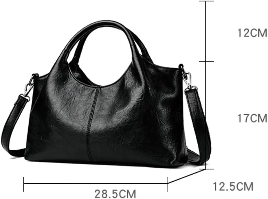 PU Leather Crossbody Bag Women Commuting Satchel Trendy Tote Purse Travel Shopping