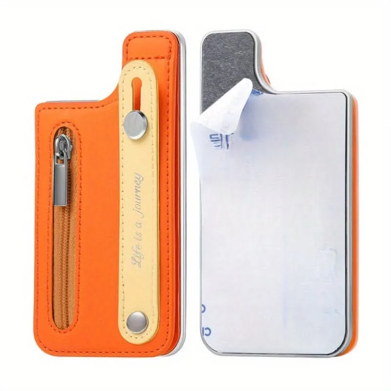 PU Leather Phone Card Holder with Wrist Strap