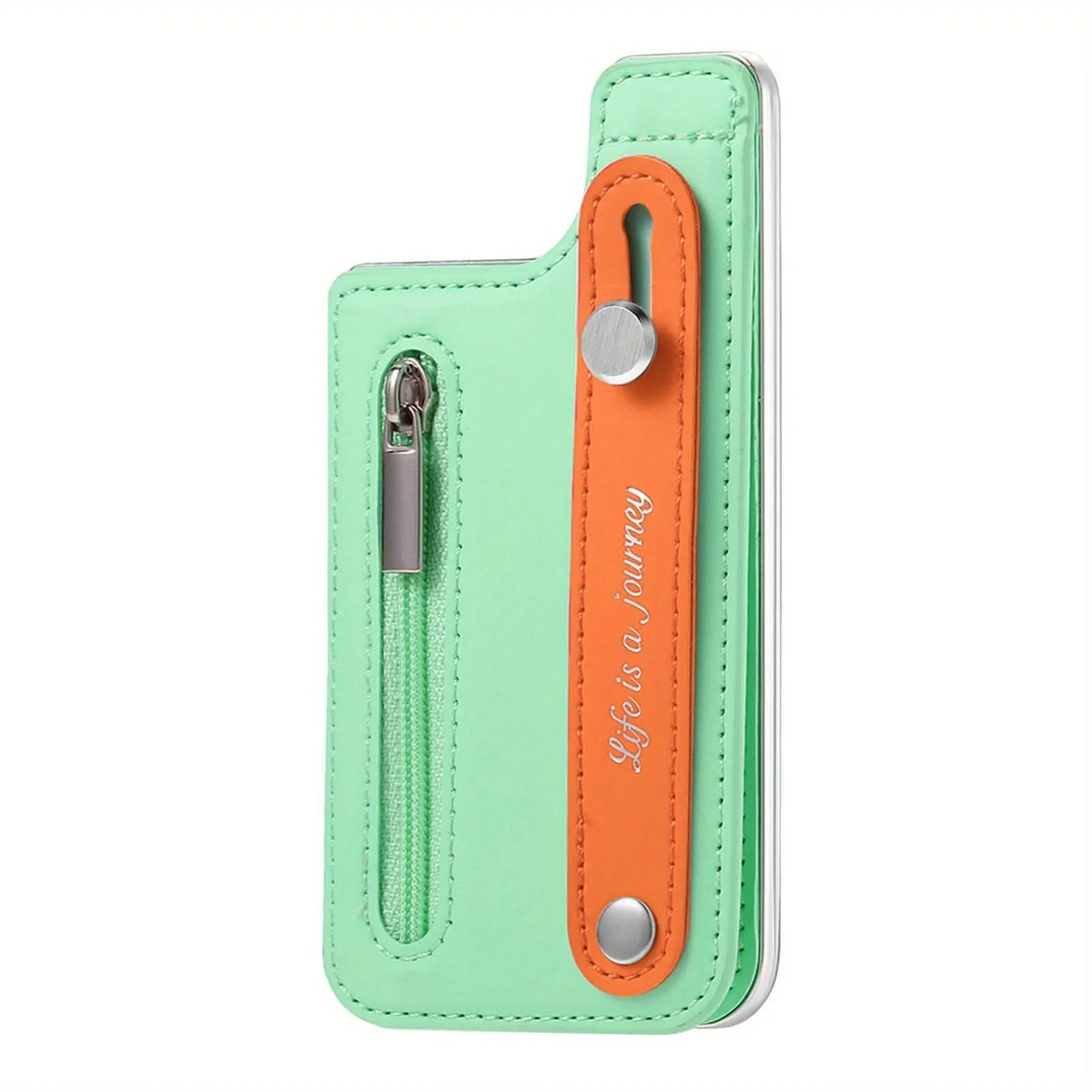 PU Leather Phone Card Holder with Wrist Strap
