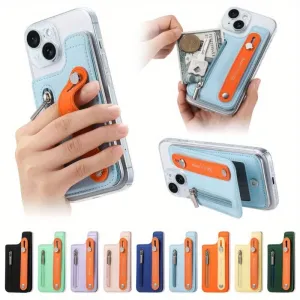 PU Leather Phone Card Holder with Wrist Strap