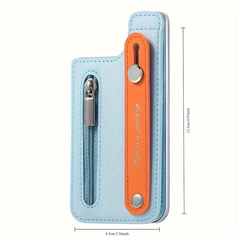 PU Leather Phone Card Holder with Wrist Strap