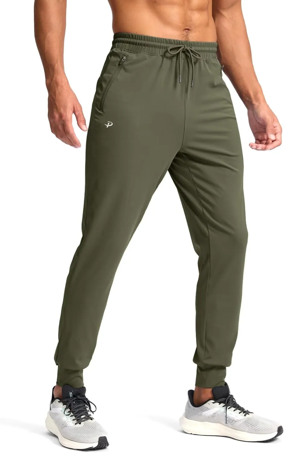 Pudolla Men's Lightweight Sweatpants with Pockets Ultra 4-Way Stretch Joggers Gym Workout Runing Athletic Track Pants