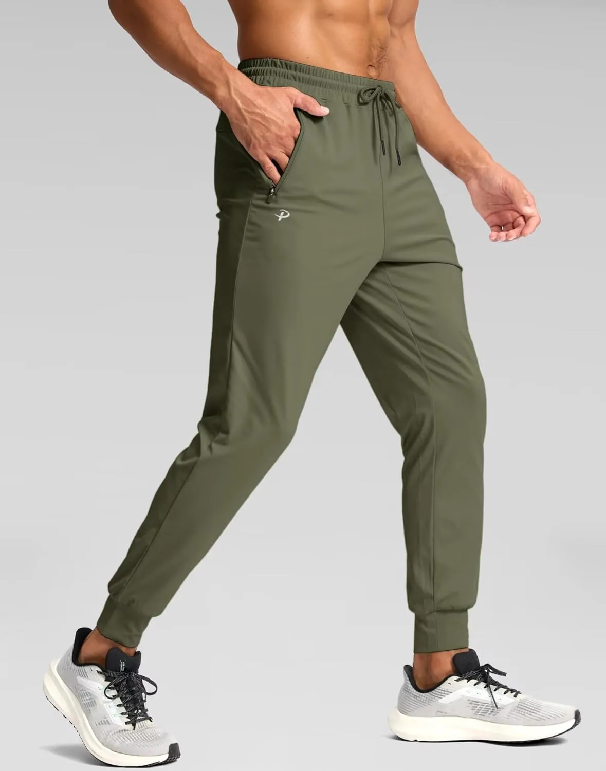 Pudolla Men's Lightweight Sweatpants with Pockets Ultra 4-Way Stretch Joggers Gym Workout Runing Athletic Track Pants