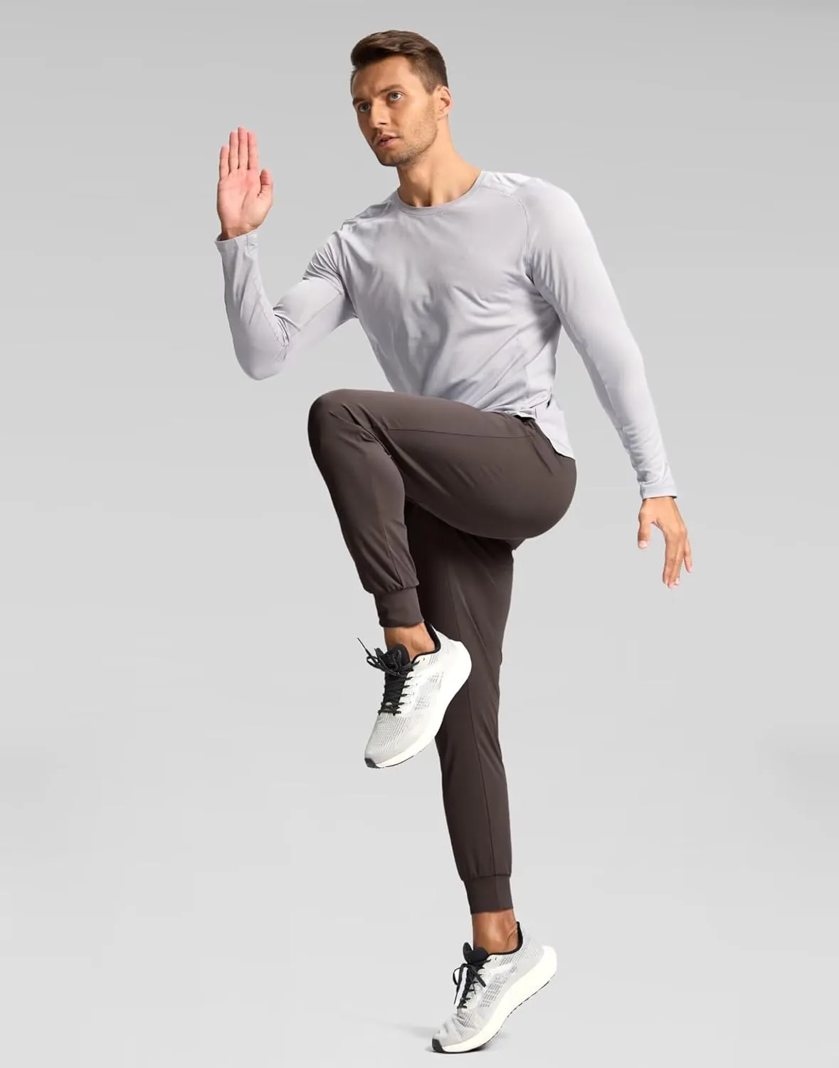Pudolla Men's Lightweight Sweatpants with Pockets Ultra 4-Way Stretch Joggers Gym Workout Runing Athletic Track Pants