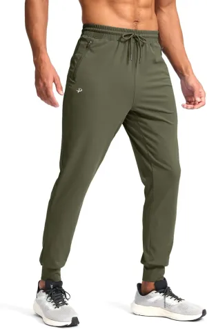 Pudolla Men's Lightweight Sweatpants with Pockets Ultra 4-Way Stretch Joggers Gym Workout Runing Athletic Track Pants