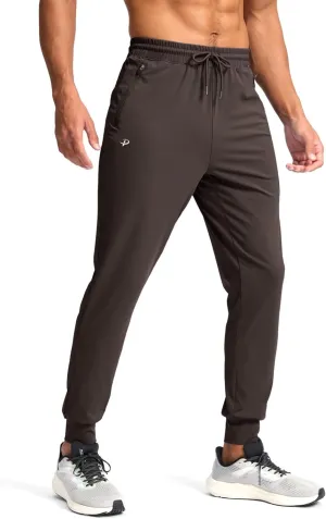 Pudolla Men's Lightweight Sweatpants with Pockets Ultra 4-Way Stretch Joggers Gym Workout Runing Athletic Track Pants