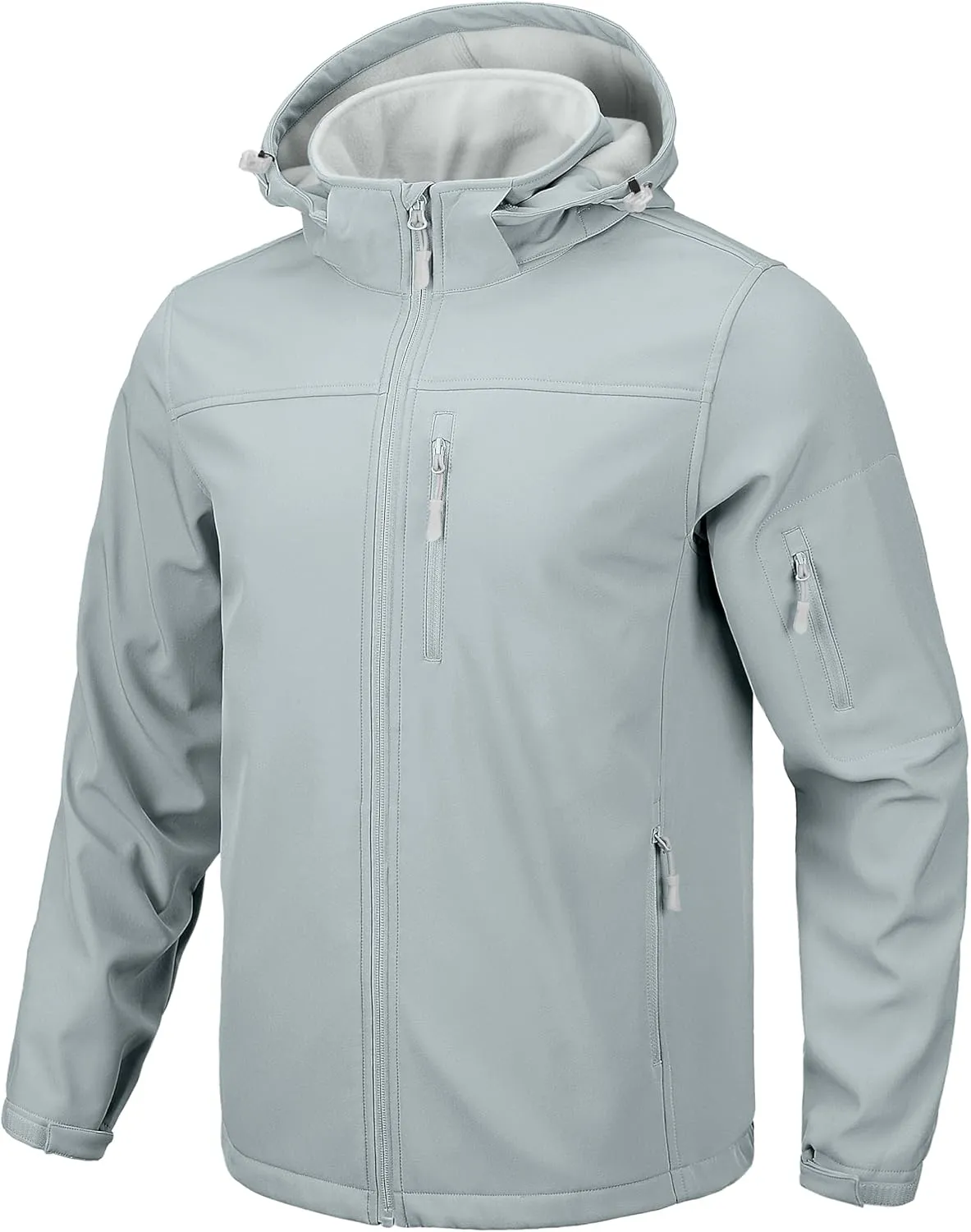 Pudolla Men's Softshell Jacket Fleece Lined Water Resistant Hooded Winter Coats for Men Outdoor Work Hiking with Pockets
