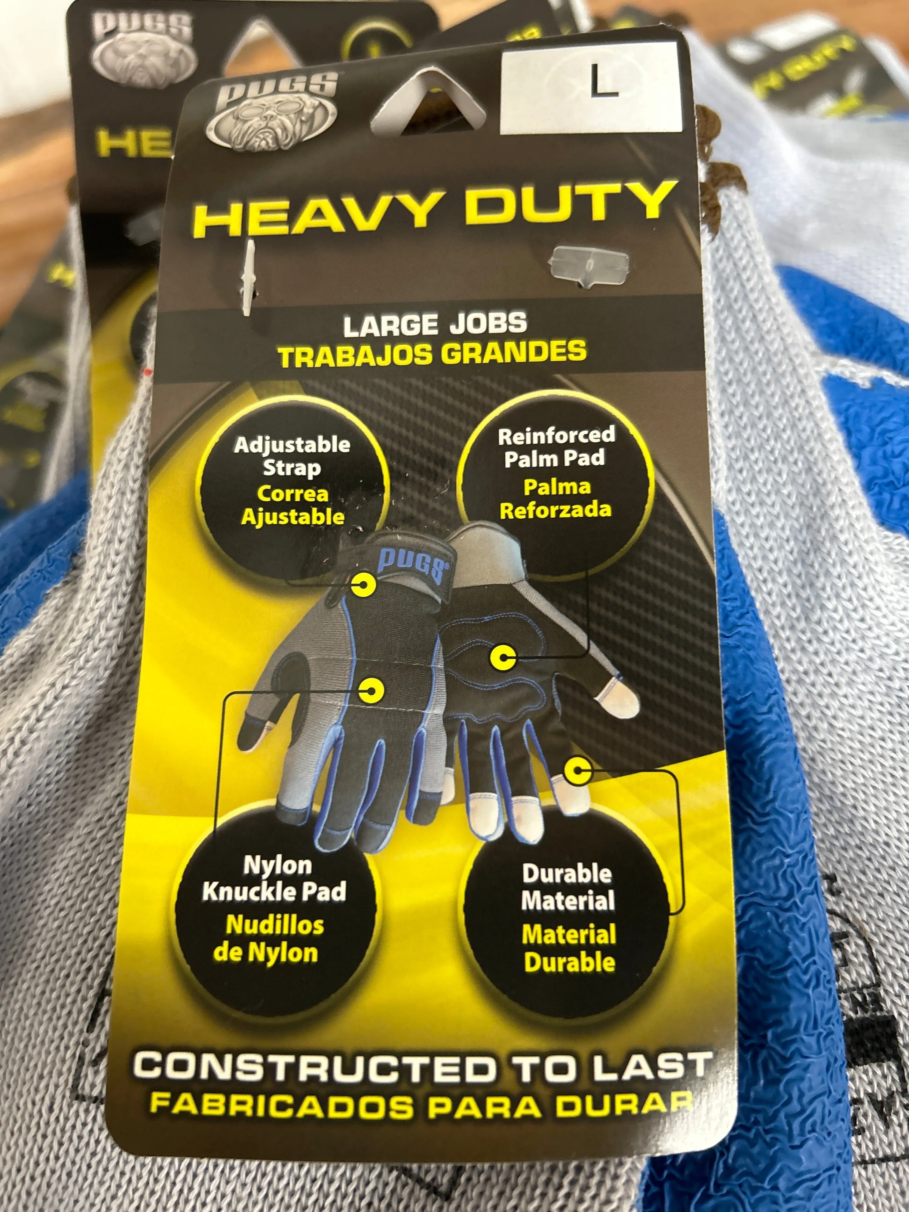 Pugs Heavy Duty Work Gloves (Large)