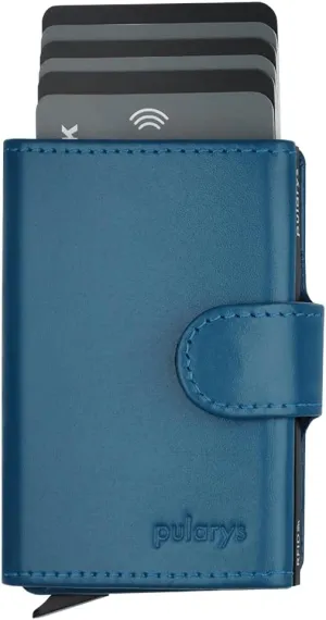 PULARYS Mini Wallet SOLO- Credit Card Holder Made of Italian Leather - RFID blocking - Up to 9 Card Slots - Coin Pocket - For Men and Women - Classic Design
