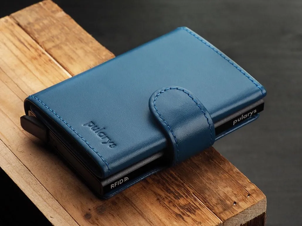 PULARYS Mini Wallet SOLO- Credit Card Holder Made of Italian Leather - RFID blocking - Up to 9 Card Slots - Coin Pocket - For Men and Women - Classic Design