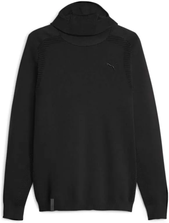 PUMA Mens Pumatech Knitted Scuba Hoodie Athletic Outerwear Casual Hoodie Comfort Technology - Black - Size L