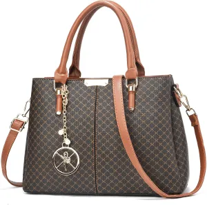 Purse and Handbags for Women, 3 Zip Compartments Tote Bag Designer Shoulder Purse Top Handle Satchel Bags