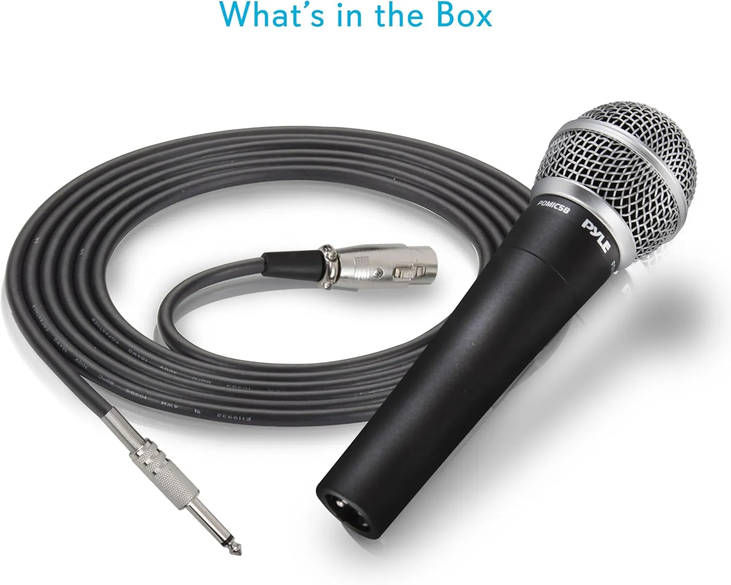 Pyle Handheld Microphone PDMIC58 - Dynamic Moving Coil Cardioid Unidirectional Includes 15ft XLR Audio Cable to 1/4'' Audio Connection