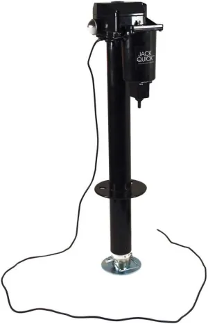 Quick Products JQ-3000 Power A-Frame Electric Tongue Jack with LED Work Light and Permanent Ground Wiring for Camper Trailer, RV, Ice House - 3,250 lbs. Lift Capacity
