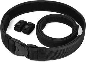 Quick Release Waist Belt Double Layer Outdoor Belt Work Nylon Hiking Belt with Heavy Duty Buckle for Hunting