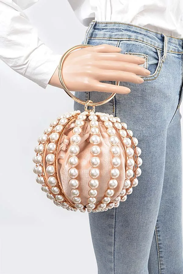 Radiant Pink Pearl Ball Handbag