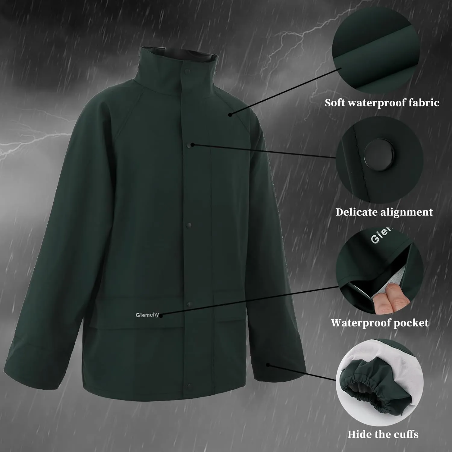 Rain Suit For Men & Women Waterproof Heavy Duty Rain Gear Outdoor Work Fishing Jacket & Trouser Breathable Raincoats