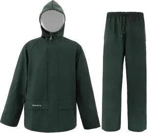 Rain Suit For Men & Women Waterproof Heavy Duty Rain Gear Outdoor Work Fishing Jacket & Trouser Breathable Raincoats