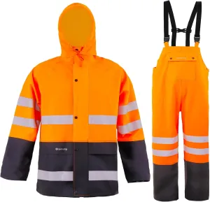 Rain Suit For Men & Women Waterproof Heavy Duty Rain Gear Outdoor Work Fishing Jacket & Trouser Breathable Raincoats