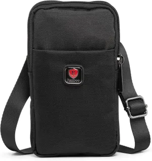 Ranboo Nylon Phone Holster for Men Belt, Fits for iPhone 16 Pro Max 15 Pro Max 14 Pro Max 13 Pro Max 12 Pro Max 11 XR Pouch Case with Belt Clip Loop Cell Phone Holder Arm Bag Crossbody Purse (Black)