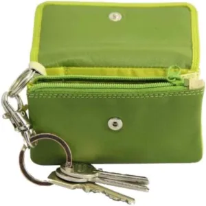 RB 99 Multi Colored Womens Soft Luxury Leather Coin Purse Wallet (Green)