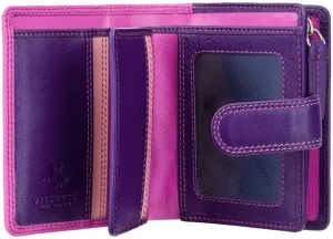 RB40 Multi Colored Berry/Purple/Dusty Pink Small Soft Leather Ladies Wallet & Purse