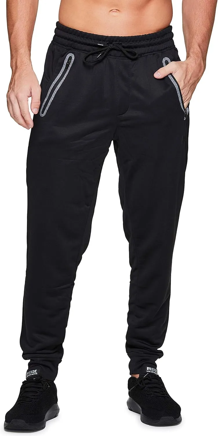 RBX Active Men's Athletic Performance Quick Dry Breathable Tapered Jogger Sweatpant with Pockets