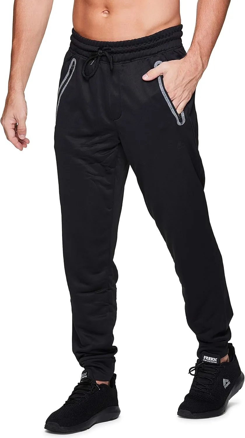 RBX Active Men's Athletic Performance Quick Dry Breathable Tapered Jogger Sweatpant with Pockets