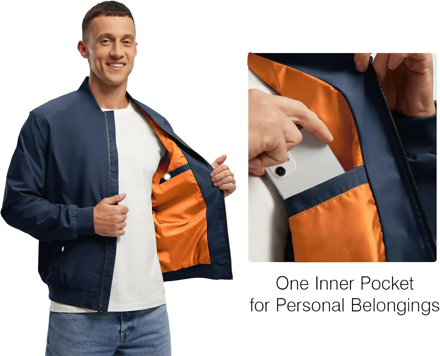 Rdruko Men's Lightweight Bomber Jacket Causal Fashion Stylish Windbreaker Light Jacket