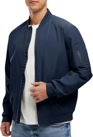 Rdruko Men's Lightweight Bomber Jacket Causal Fashion Stylish Windbreaker Light Jacket