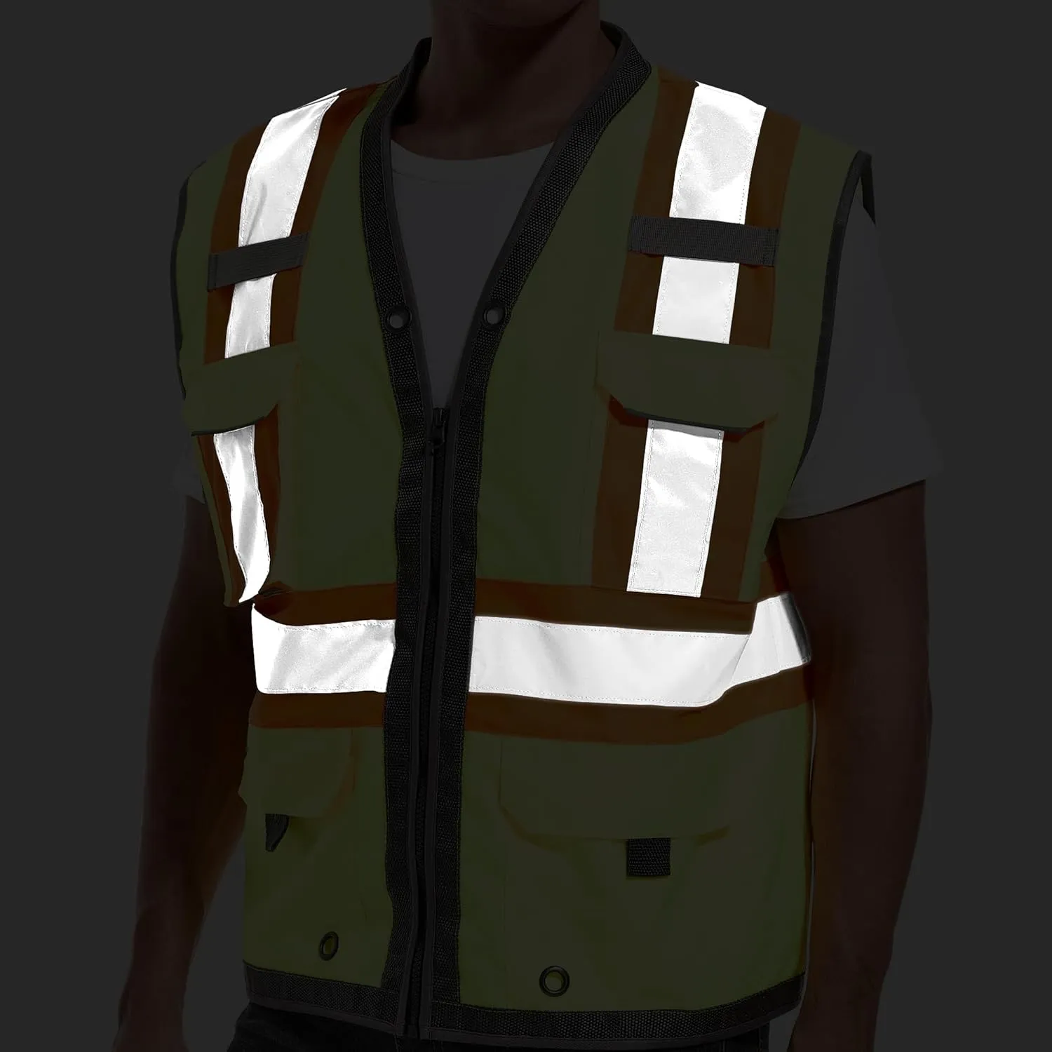 Reflective Safety Vest for Men and Women - Class 2 High Visibility Construction Vest - Dual Tone Reflective Strips