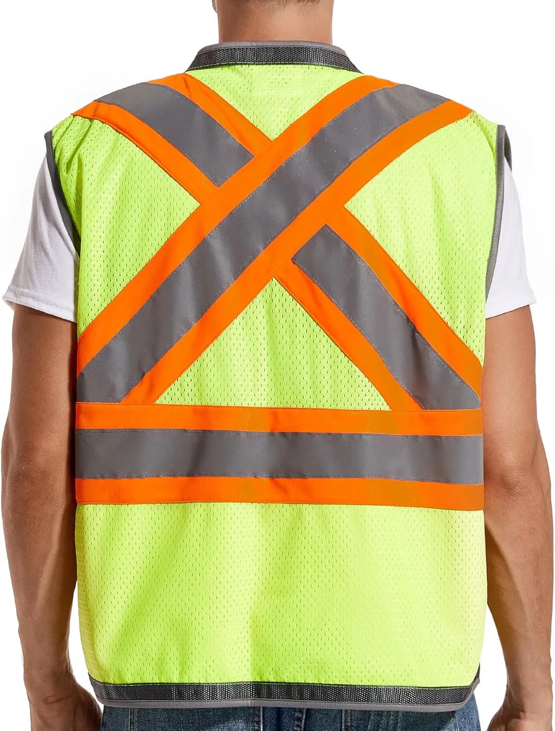 Reflective Safety Vest for Men and Women - Class 2 High Visibility Construction Vest - Dual Tone Reflective Strips