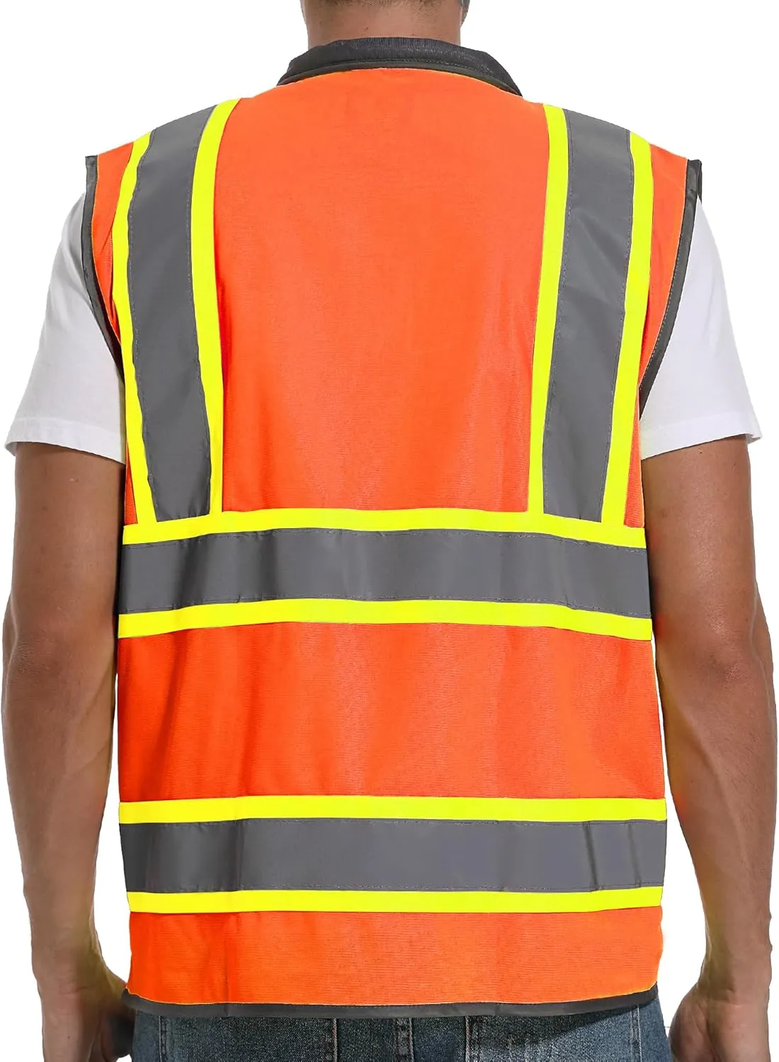 Reflective Safety Vest for Men and Women - High Visibility Construction Vest - Dual Tone Reflective Strips