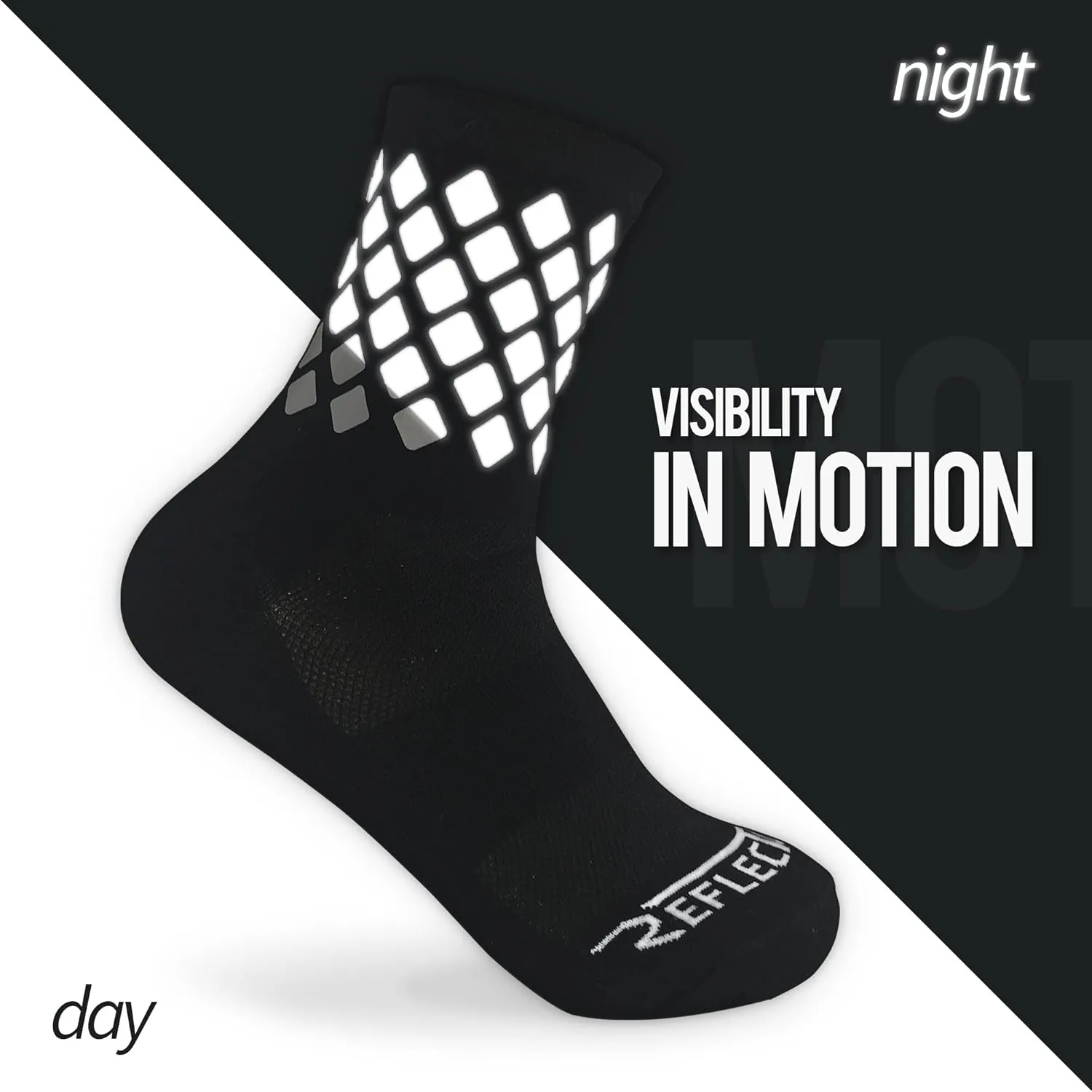 Reflective Socks - High Visibility Cycling and Running Socks for Night Runners, Bikers, and Outdoor Athletes
