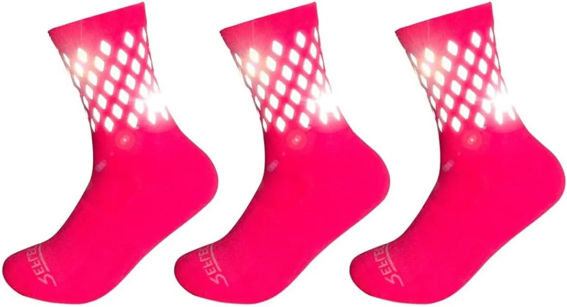 Reflective Socks - High Visibility Cycling and Running Socks for Night Runners, Bikers, and Outdoor Athletes