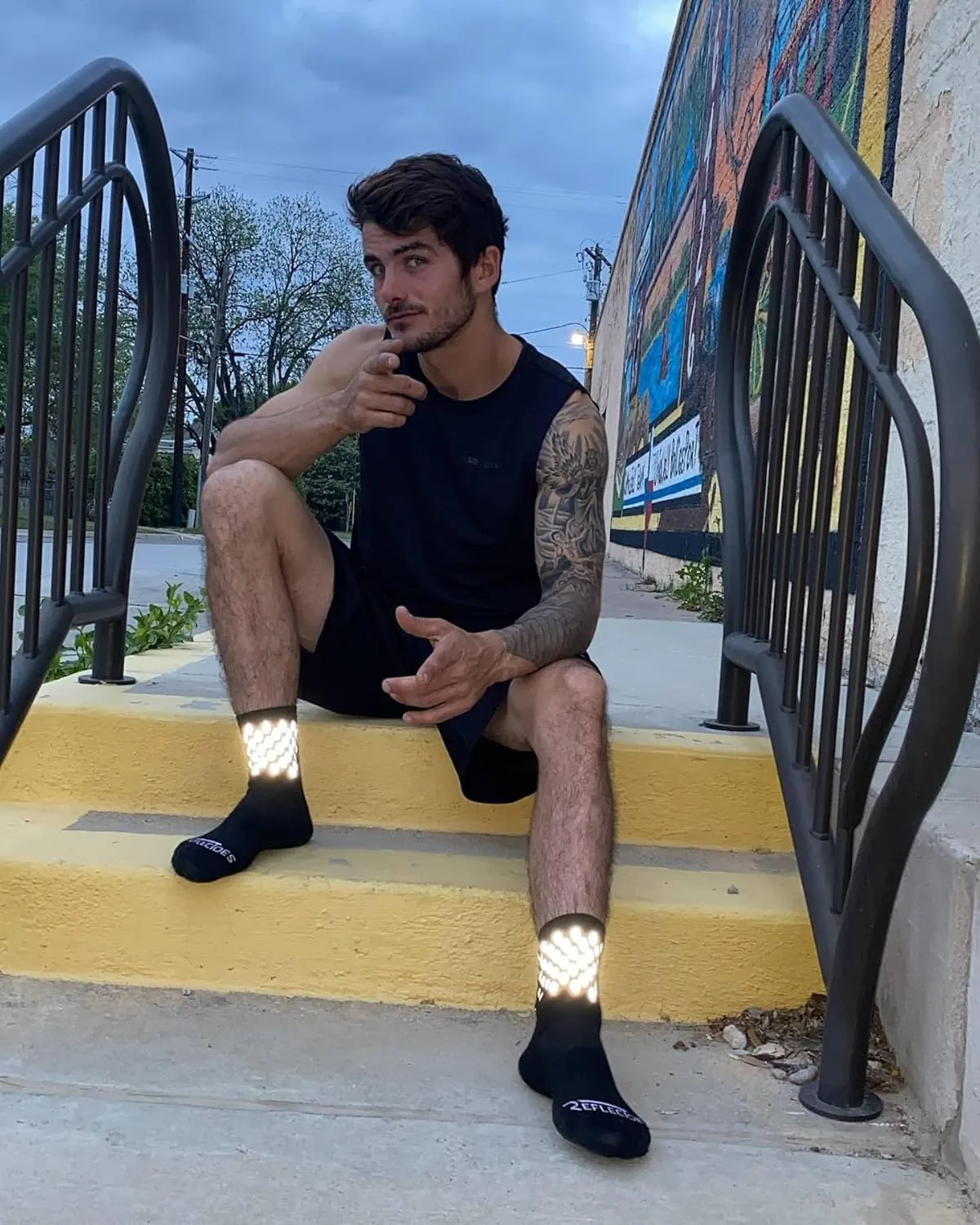 Reflective Socks - High Visibility Cycling and Running Socks for Night Runners, Bikers, and Outdoor Athletes