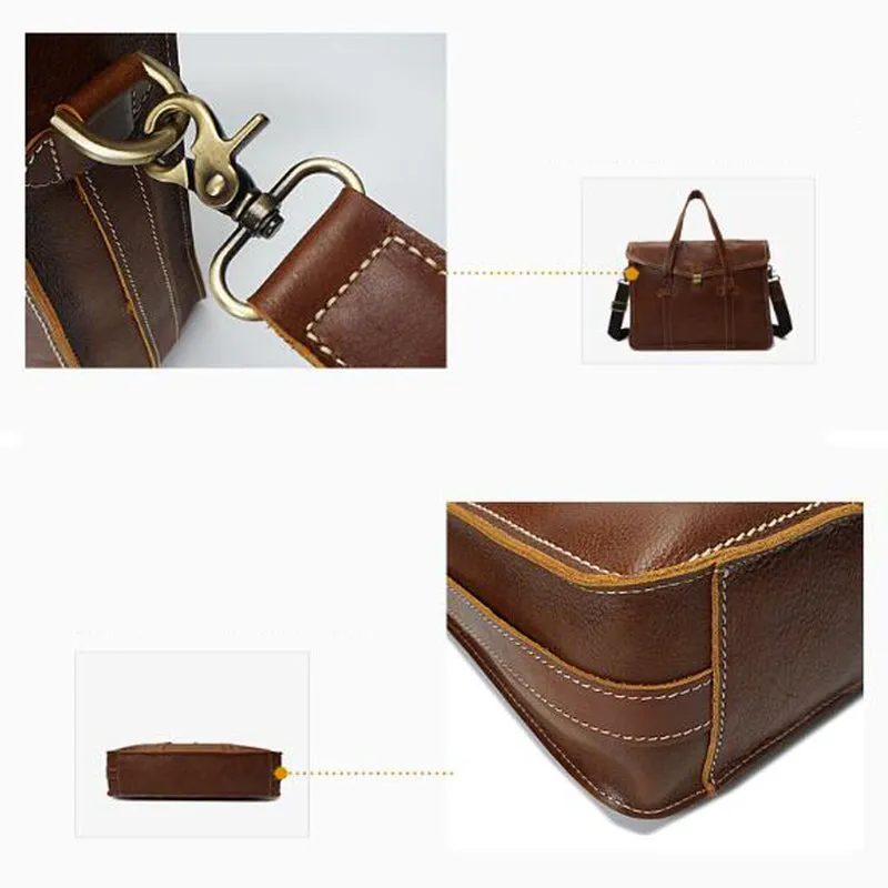 Retro Men Tote Bag Full Grain leather Men Messenger Bag Men Shoulder Bag