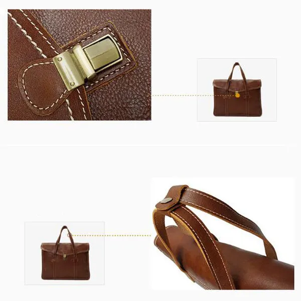 Retro Men Tote Bag Full Grain leather Men Messenger Bag Men Shoulder Bag