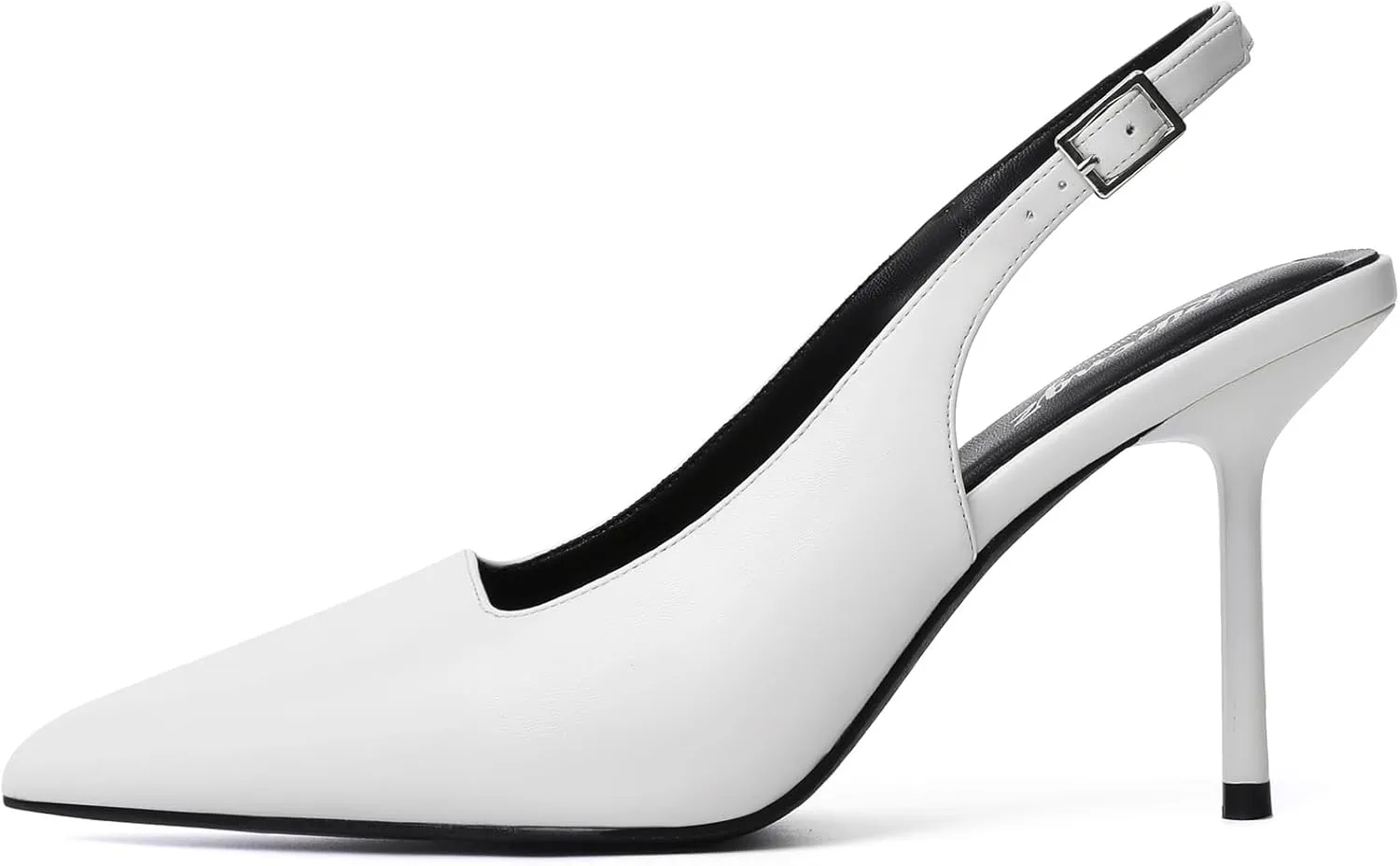 RIBONGZ Sexy Slingback Pumps Elegant Dressy Heels for Women Closed Toe Pointy High Heels Wedding Bride Prom Party Evening Shoes