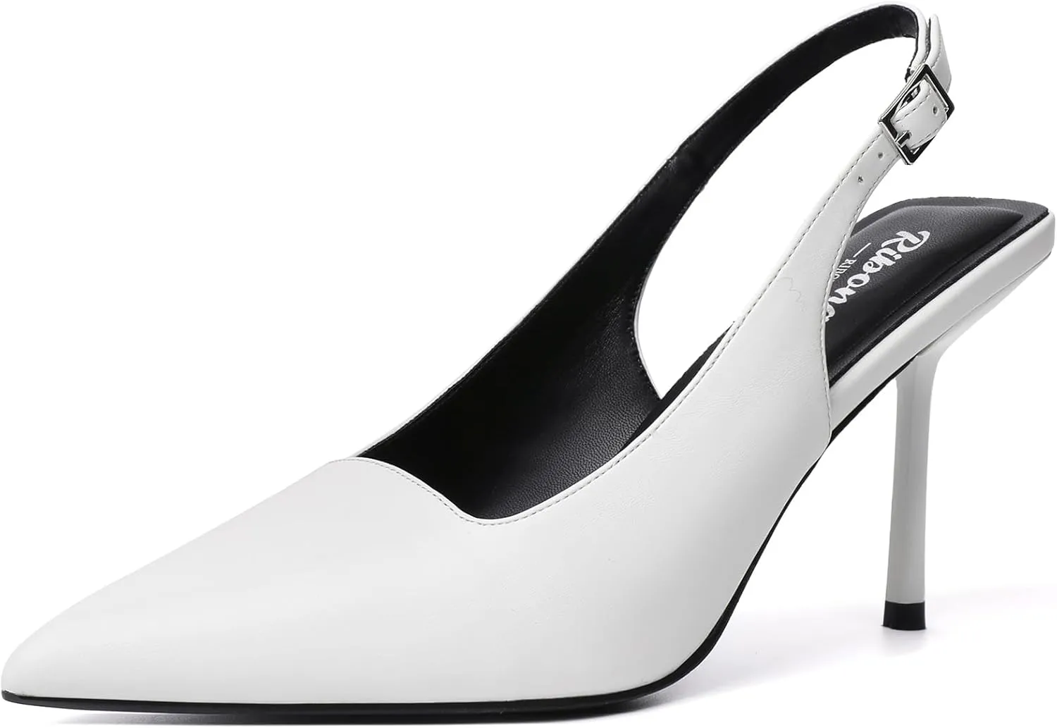 RIBONGZ Sexy Slingback Pumps Elegant Dressy Heels for Women Closed Toe Pointy High Heels Wedding Bride Prom Party Evening Shoes